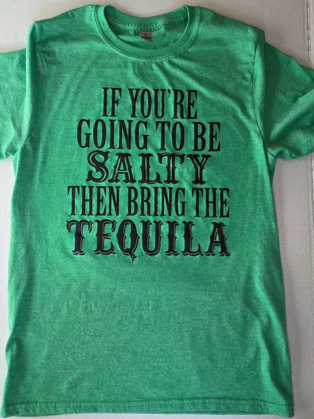 Women's Small Green Soft Cotton/Poly Funny Short Sleeve T-shirt